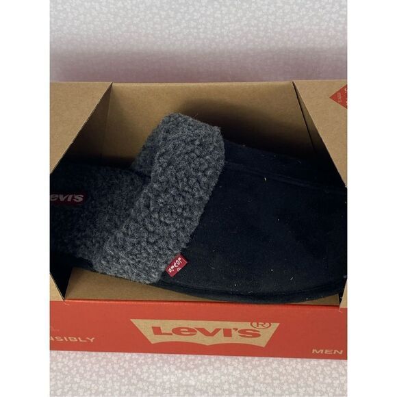 Levi's Men MEDIUM (8-9) Memory Black/Charcoal Foam Slippers - Picture 3 of 12